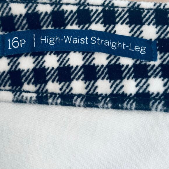 Talbots Velveteen Straight Leg Pants High Waist Gingham Size 16p Preppy - Picture 9 of 11